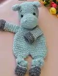 Hippo Snuggler Lovey Amigurumi Pattern step 4 - final assembly and finishing