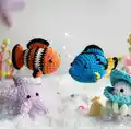 Peach the Starfish Amigurumi Pattern step 2 - assembly progress