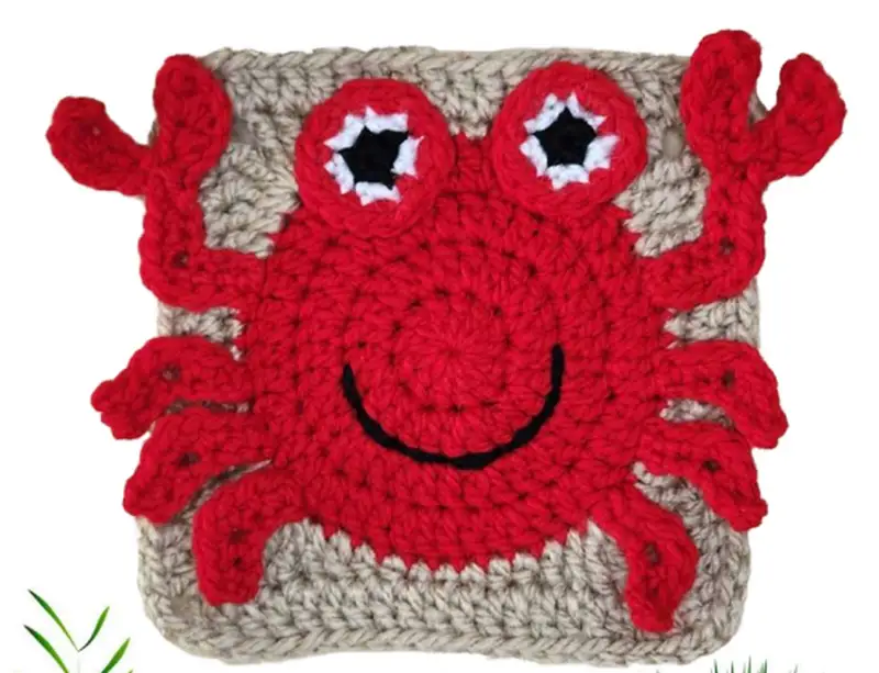 Complimentary Intermediate crochet pattern: Crab Granny Square Crochet Pattern - Simple to follow guide