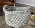 Simple Basket Crochet Pattern step 2 - assembly progress