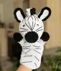 Zebra Hand Puppet Amigurumi Pattern step 1 - construction progress