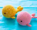 Wallace and Wanda Whale Amigurumi Pattern step 2 - assembly progress