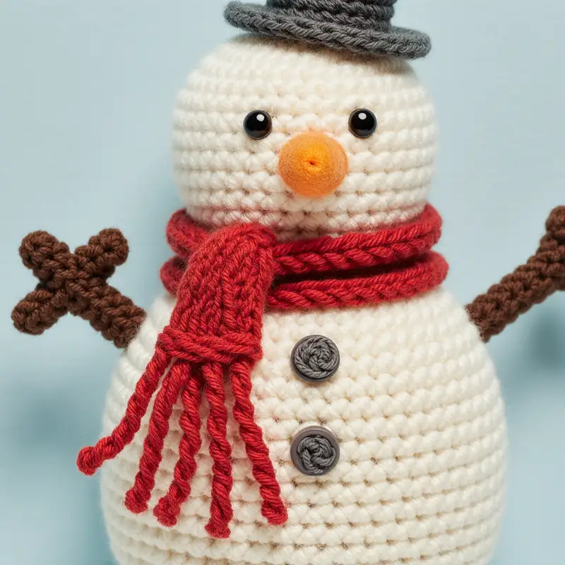 Complimentary Beginner Friendly crochet pattern: Mel the Snowman Amigurumi Pattern - Simple to follow guide