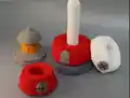 Lighthouse Stacking Toy Pattern step 2 - assembly progress