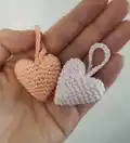 Mini Heart Keychain Amigurumi Pattern step 1 - construction progress