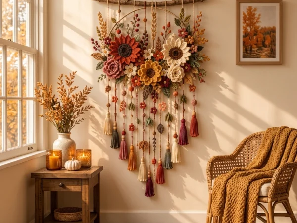 Autumn Floral Crochet Wall Hanging Pattern