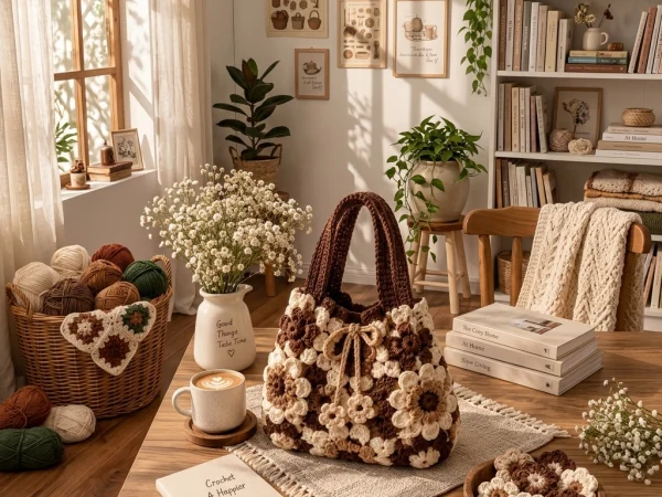 3D Floral Crochet Handbag Pattern