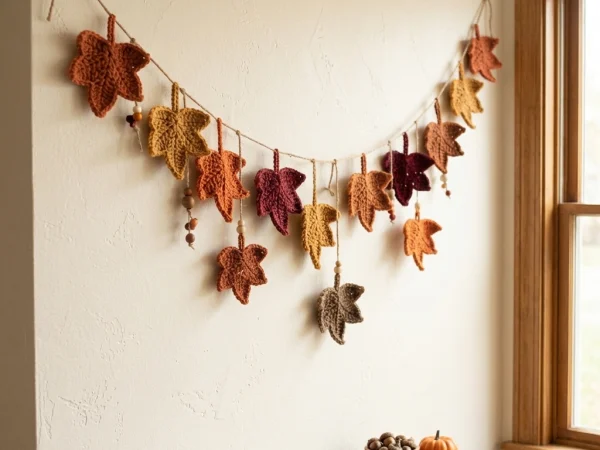 Autumn Crochet Leaf Garland Pattern