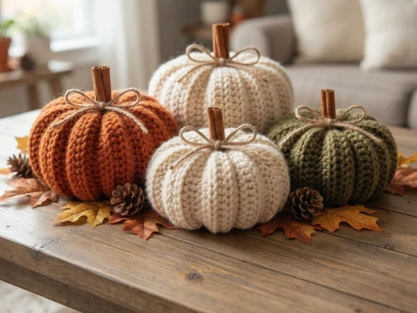 Rustic Ribbed Crochet Pumpkin Pattern
