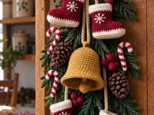 Christmas Crochet Door Swag