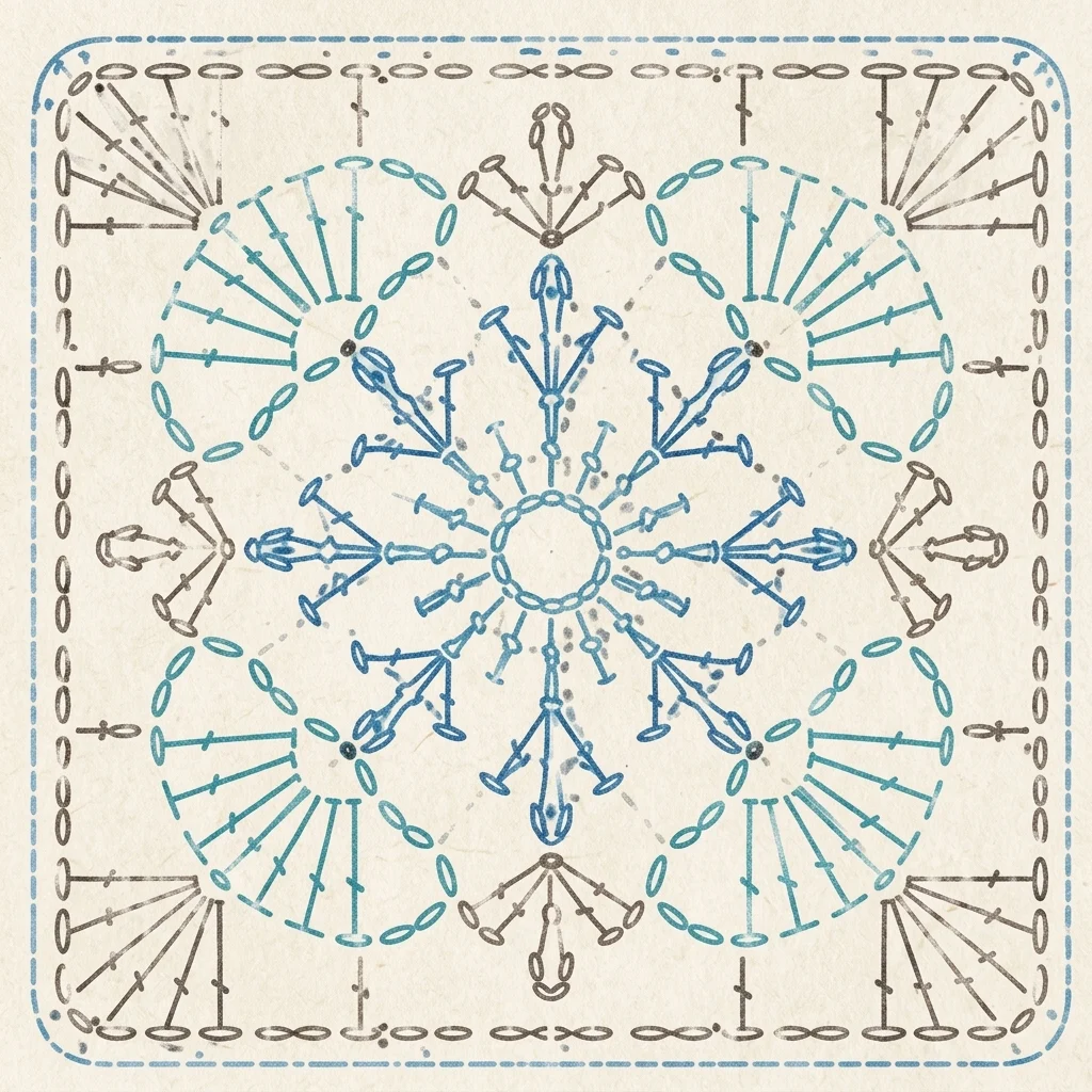 Crochet Snowflake Granny Square Pillow Pattern — Free Crochet Pattern ...