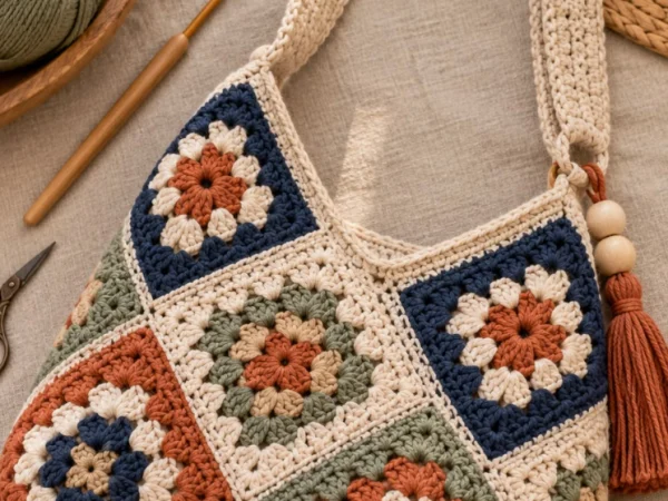 Autumn Granny Square Crochet Bag Pattern