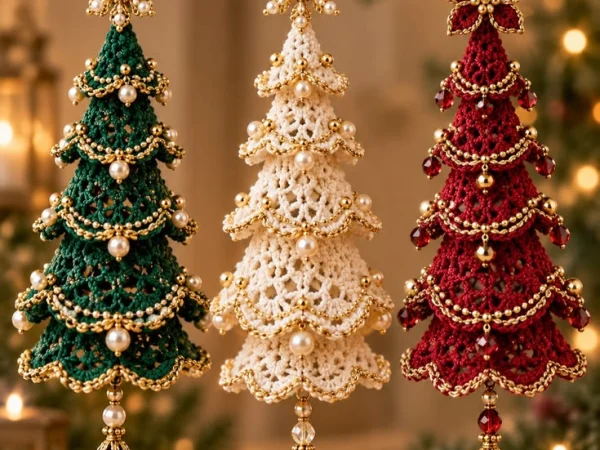 Crochet Christmas tree ornaments pattern