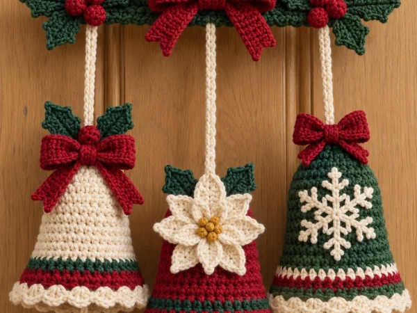 Christmas Crochet Bell Door Hanging