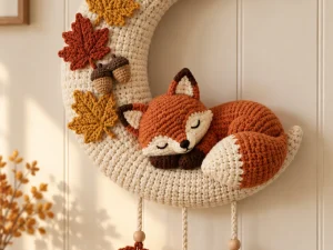 Sleeping Fox Crochet Moon Pattern 